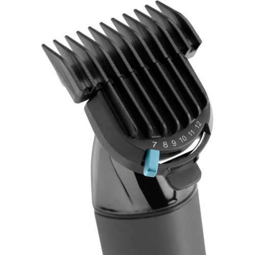 Тример Babyliss Super-X Metal Black Edition, для вусів та бороди, акум., насадок-2, кейс, підставка, сталь, чорно-сірий