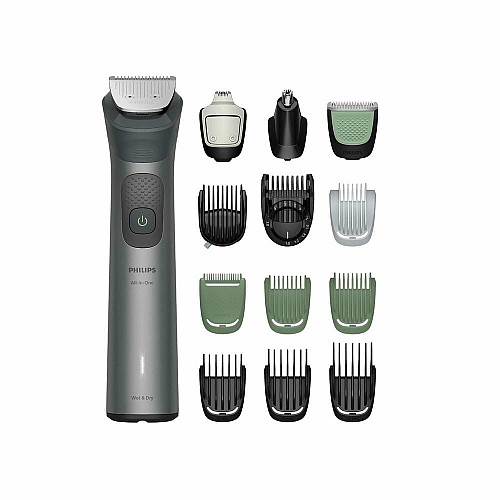 Тример Philips Series 7000, для бороди, голови та тіла, насадок-15, сталь, сірий