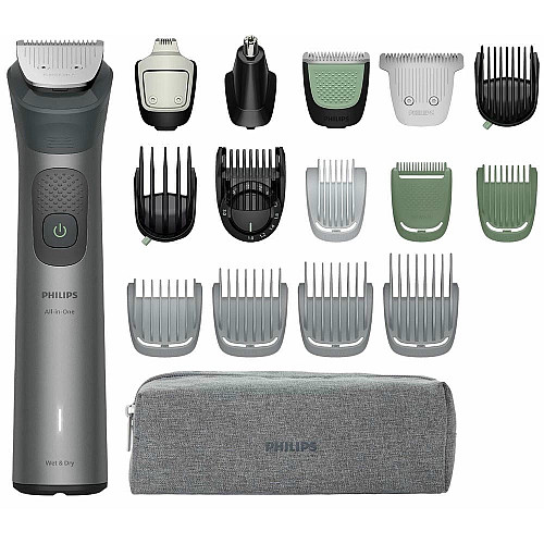 Триммер Philips Series 7000, для бороды, головы и тела, насадок-17, сталь, серый