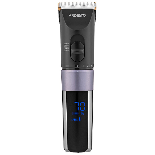 Машинка для стрижки ARDESTO HC-Y40-DBS, сеть+акум., насадок-4, титан. напил + керамика, черный