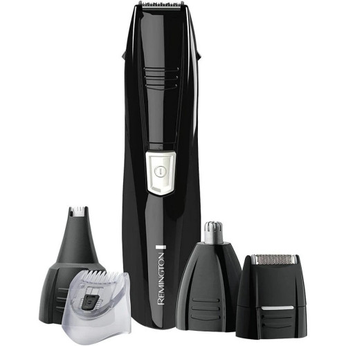 Тример Remington Pilot all in one kit, для бороди, вусів, носа та тіла, ААх2, насадок-4, сталь, чорний