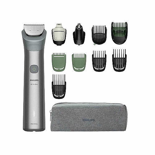 Тример Philips Series 5000, для бороди, голови та тіла, насадок-11, сталь, сірий