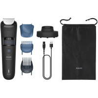 Триммер Philips Series 5000, для бороды и усов, акум., сталь, черный