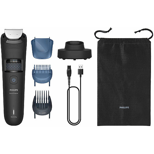 Тример Philips Series 5000, для бороди і вусів, акум., сталь, чорний