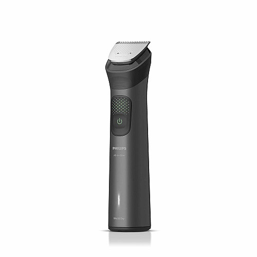 Триммер Philips Series 9000, для лица, головы, тела, акум., насадок-15, OneBlade в компл., сталь, серый