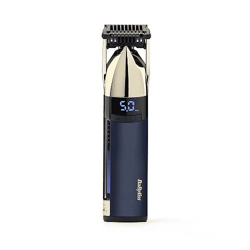 Триммер Babyliss Super-X Metal Series Navy&Gold Edition, для головы, усов и бороды, акум., насадок-1, кейс, сталь, сине-золотой.
