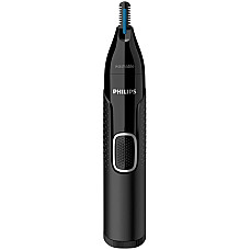 Тример Philips Series 5000, для бороди, вусів, окантовки, брови, носа та вух, 1хАА, насадок-4, чохол, сталь, чорний