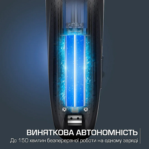 Машинка для стрижки Rowenta Barber Experience, для голови, мережа+акум., роторний мотор DC, насадок-12, нержавіюча сталь з покриттям DLC, синій
