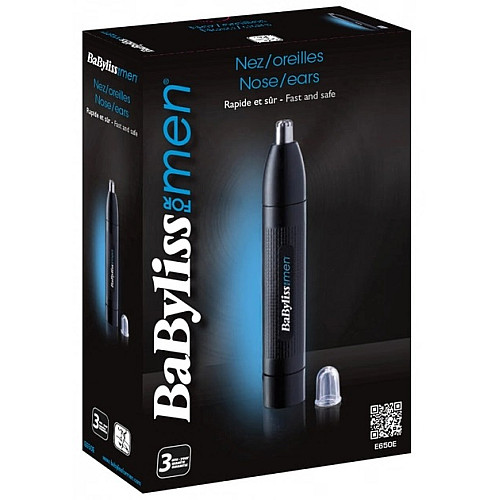 Тример Babyliss, для носа, батарейки АА, в компл., сталь, синій