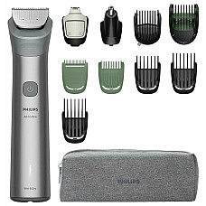 Тример Philips Series 5000, для бороди, голови та тіла, насадок-11, сталь, сірий