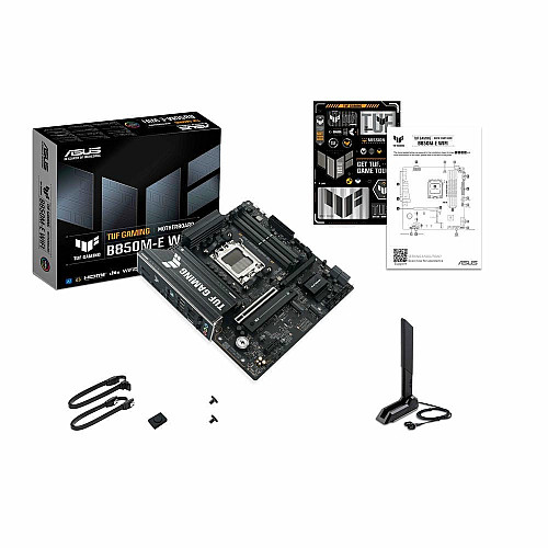 Материнская плата ASUS TUF GAMING B850M-E WIFI sAM5 B850 4xDDR5 M.2 HDMI DP Wi-Fi BT mATX