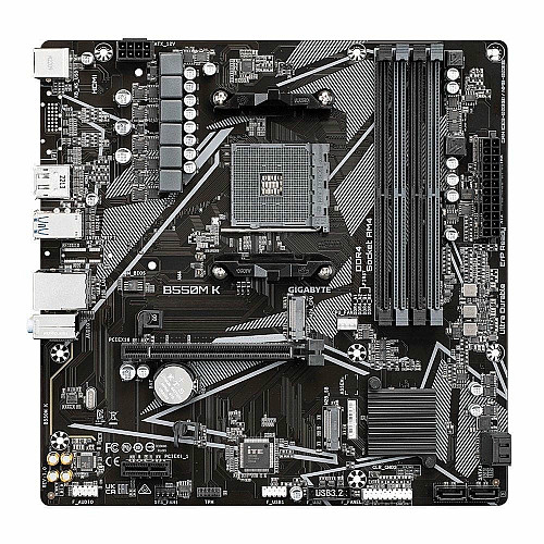 Материнська плата GIGABYTE B550M_K sAM4 B550 4xDDR4 M.2 HDMI DP mATX