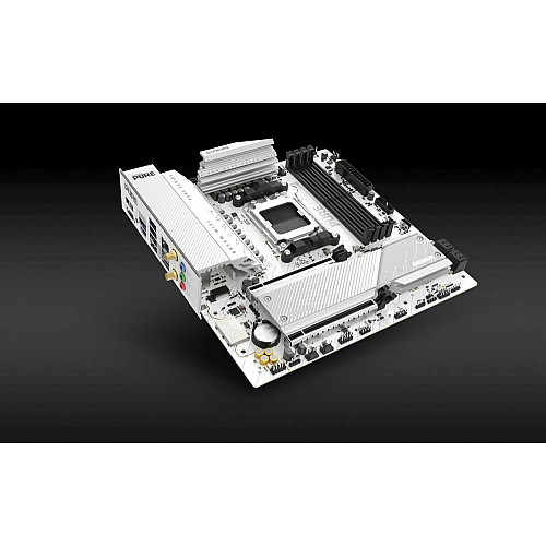 Материнская плата SAPPHIRE PURE B850M WIFI sAM5 B850 4xDDR5 M.2 HDMI DP Wi-Fi BT mATX белый
