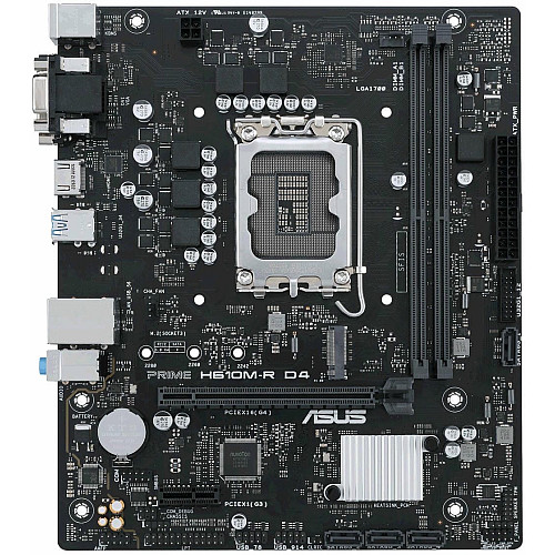 Материнская плата ASUS PRIME H610M-R D4-SI s1700 H610 2xDDR4 M.2 HDMI D-Sub DVI mATX White BOX WITH ACCESSORY