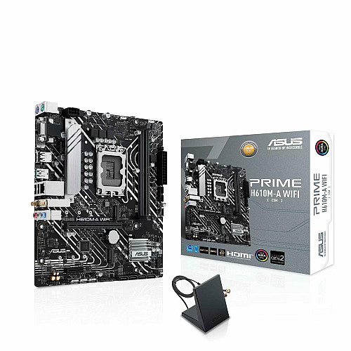 Материнская плата ASUS PRIME H610M-A WIFI s1700 H610 2xDDR5 M.2 HDMI D-Sub DP Wi-Fi BT mATX