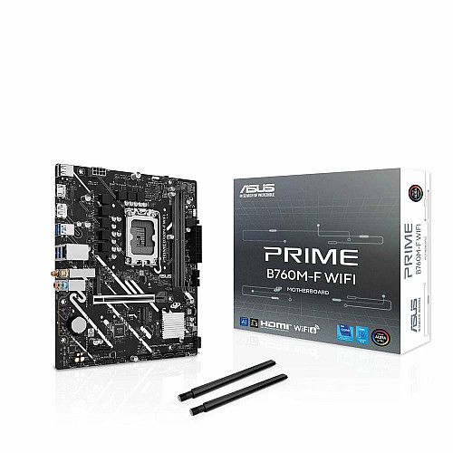 Материнская плата ASUS PRIME B760M-F WIFI s1700 B760 2xDDR5 M.2 HDMI DP Wi-Fi BT mATX