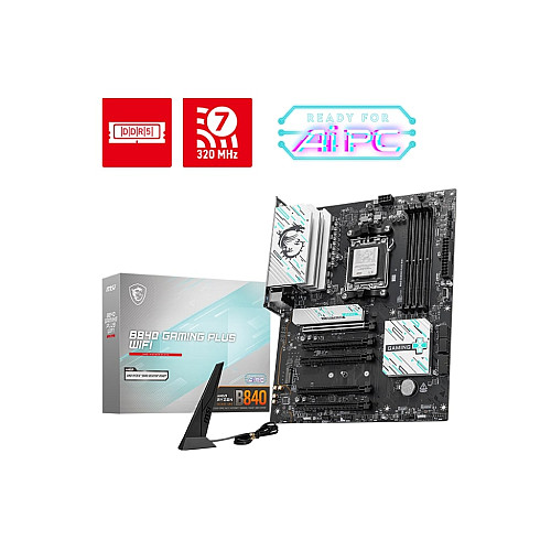 Материнcька плата MSI B840 GAMING PLUS WIFI sAM5 B840 4xDDR5 M.2 HDMI Wi-Fi BT ATX