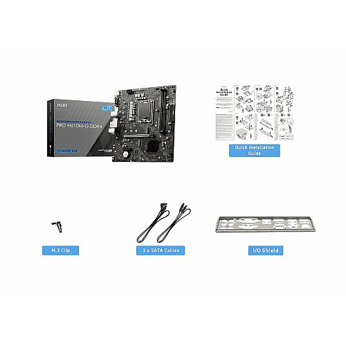 Материнcька плата MSI PRO H610M-G DDR4 s1700 H610 2xDDR4 M.2 HDMI DP D-Sub mATX
