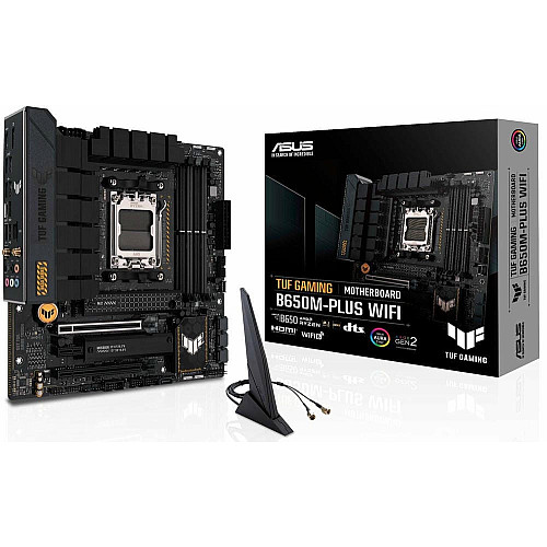 Материнская плата ASUS TUF GAMING B650M-PLUS WIFI sAM5 B650 4xDDR5 M.2 HDMI DP Wi-Fi BT mATX