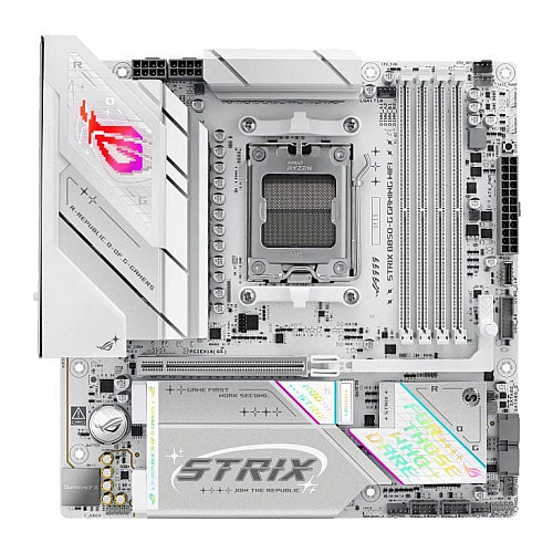 Материнская плата ASUS ROG STRIX B850-G GAMING WIFI sAM5 B850 4xDDR5 M.2 HDMI DP WiFi BT mATX белый