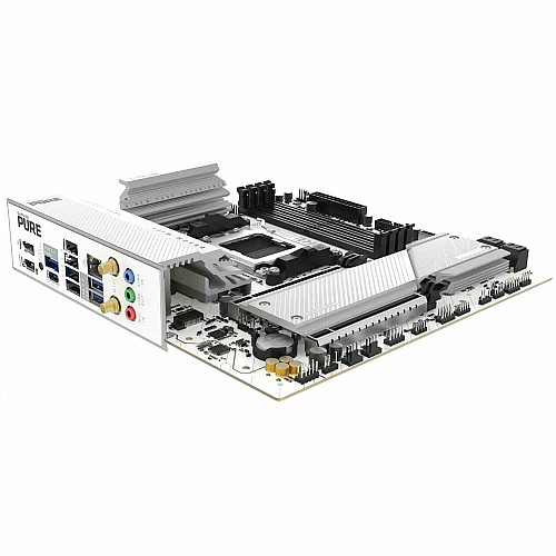 Материнская плата SAPPHIRE PURE B850M WIFI sAM5 B850 4xDDR5 M.2 HDMI DP Wi-Fi BT mATX белый
