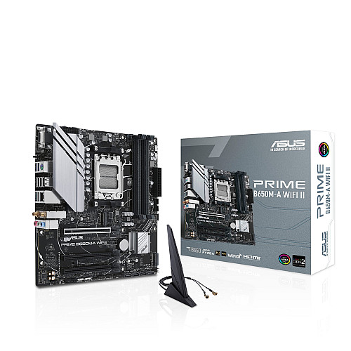 Материнcька плата ASUS PRIME B650M-A WIFI II sAM5 B650 4xDDR5 M.2 D-Sub HDMI DP Wi-Fi BT mATX