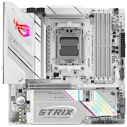 Материнская плата ASUS ROG STRIX B850-G GAMING WIFI sAM5 B850 4xDDR5 M.2 HDMI DP WiFi BT mATX белый