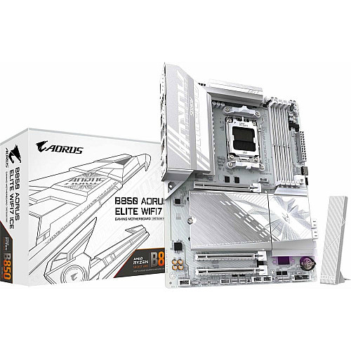 Материнская плата GIGABYTE B850 A ELITE WF7 ICE sAM5 B850 4xDDR5 M.2 DP Type-C Wi-Fi BT ATX белый