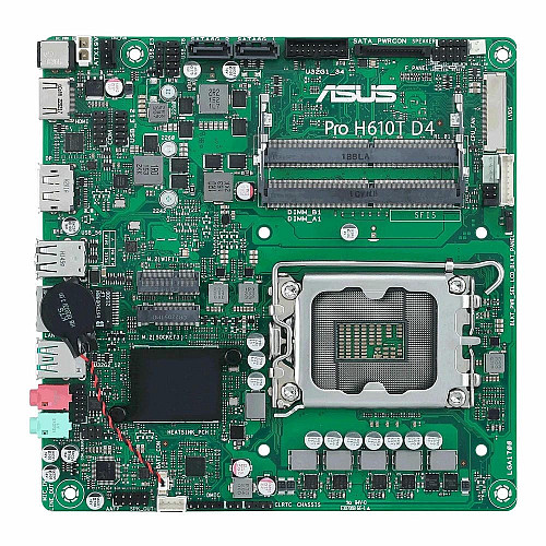 Материнcька плата ASUS PRO H610T-CSM s1700 H610 2xDDR5 M.2 HDMI DP LVDS Thin mITX