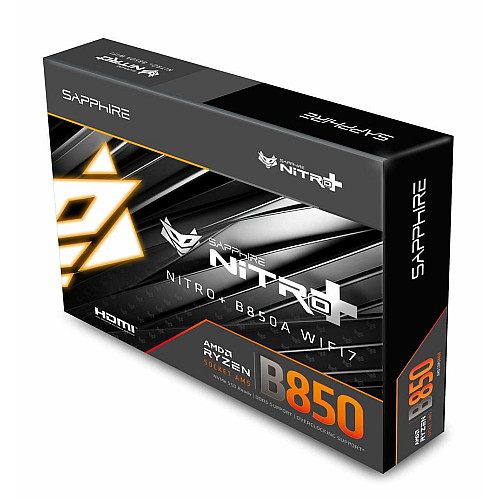 Материнская плата SAPPHIRE NITRO+ B850A WIFI7 sAM5 B850 4xDDR5 M.2 HDMI DP Wi-Fi BT ATX