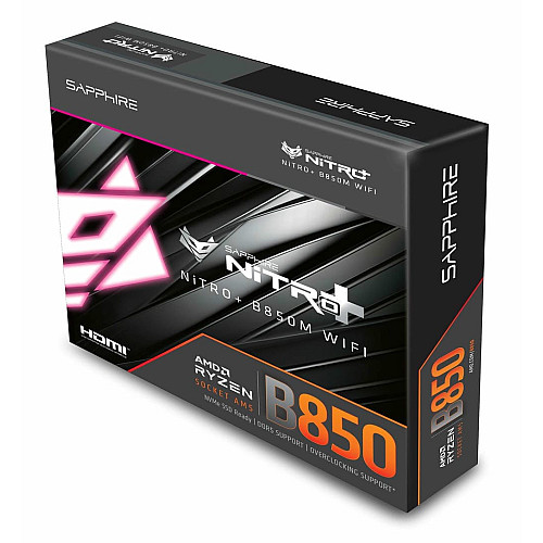 Материнcька плата SAPPHIRE NITRO+ B850M WIFI sAM5 B850 4xDDR5 M.2 HDMI DP Wi-Fi BT mATX