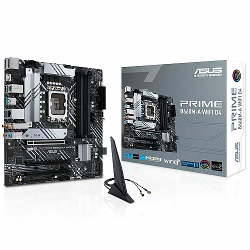 Материнская плата ASUS PRIME B660M-A WIFI D4 s1700 B660 4xDDR4 M.2 HDMI DP Wi-Fi BT mATX