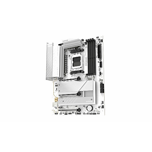 Материнская плата SAPPHIRE PURE B850A WIFI7 sAM5 B850 4xDDR5 M.2 HDMI DP Wi-Fi BT ATX белый
