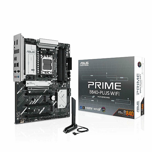 Материнская плата ASUS PRIME B840-PLUS WIFI sAM5 B840 4xDDR5 M.2 HDMI DP Wi-Fi BT ATX