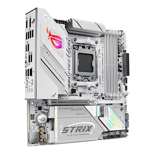 Материнская плата ASUS ROG STRIX B850-G GAMING WIFI sAM5 B850 4xDDR5 M.2 HDMI DP WiFi BT mATX белый