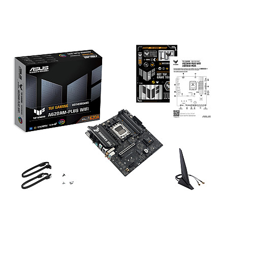 Материнcька плата ASUS TUF GAMING A620AM-PLUS WIFI sAM5 A620 4xDDR5 HDMI DP Wi-Fi BT mATX