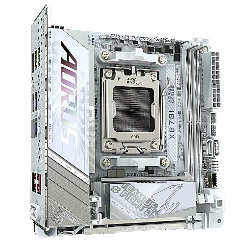 Материнская плата GIGABYTE X870I AORUS PRO ICE sAM5 X870I AORUS PRO ICE 2xDDR5 M.2 Wi-Fi BT HDMI Type-C ATX белый