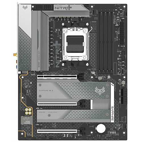 Материнская плата SAPPHIRE NITRO+ B850A WIFI7 sAM5 B850 4xDDR5 M.2 HDMI DP Wi-Fi BT ATX