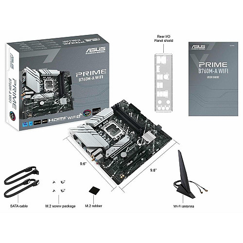 Материнская плата ASUS PRIME B760M-A WIFI s1700 B760 4xDDR5 M.2 HDMI DP Wi-Fi BT mATX
