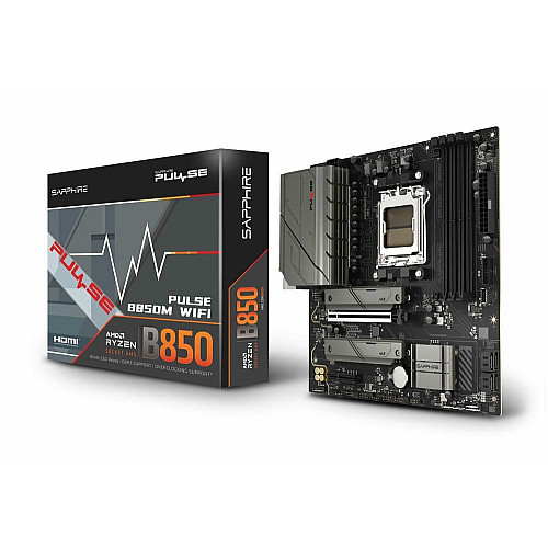 Материнcька плата SAPPHIRE PULSE B850M WIFI sAM5 B850 4xDDR5 M.2 HDMI DP Wi-Fi BT mATX