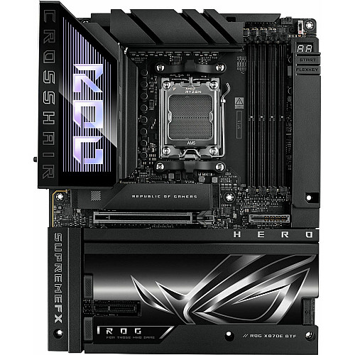 Материнская плата ASUS ROG CROSSHAIR X870E HERO BTF sAM5 X870E 4xDDR5 M.2 HDMI Wi-Fi BT ATX скрытое подключение разъемов