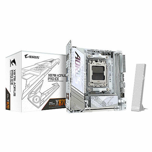 Материнская плата GIGABYTE X870I AORUS PRO ICE sAM5 X870I AORUS PRO ICE 2xDDR5 M.2 Wi-Fi BT HDMI Type-C ATX белый