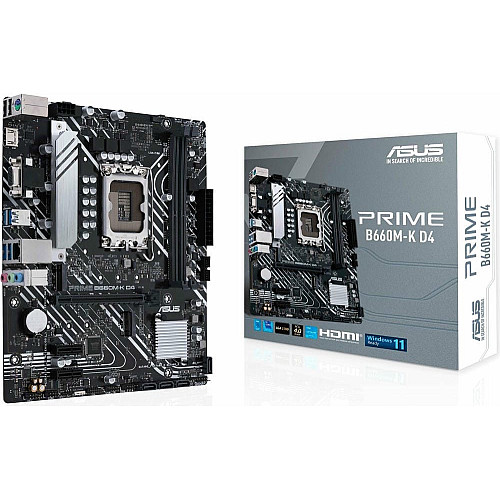 Материнcька плата ASUS PRIME B660M-K D4 s1700 B660 2xDDR4 M.2 HDMI D-Sub mATX