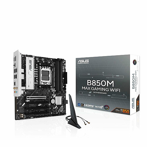 Материнcька плата ASUS B850M MAX GAMING WIFI sAM5 B850 4xDDR5 M.2 HDMI DP Wi-Fi BT mATX