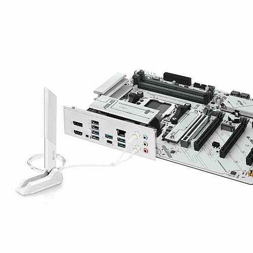 Материнcька плата ASUS B650E MAX GAMING WIFI W sAM5 B650 4xDDR5 M.2 HDMI DP Wi-Fi BT ATX білий