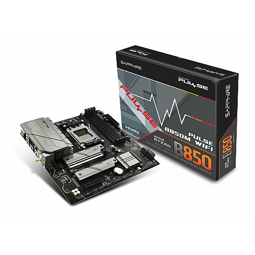 Материнcька плата SAPPHIRE PULSE B850M WIFI sAM5 B850 4xDDR5 M.2 HDMI DP Wi-Fi BT mATX