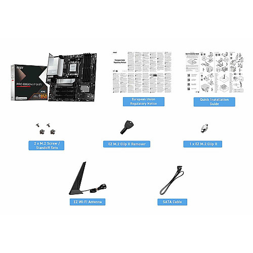 Материнcька плата MSI PRO B850M-P WIFI sAM5 B850 4xDDR5 M.2 HDMI DP Wi-Fi BT mATX