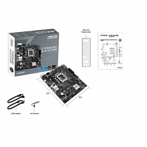 Материнская плата ASUS PRIME H610M-K D4 ARGB s1700 H610 2xDDR4 M.2 HDMI D-Sub mATX ARGB