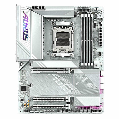 Материнская плата GIGABYTE X870E A ELITE WF7 ICE sAM5 X870 4xDDR5 M.2 HDMI DP Wi-Fi ATX белый