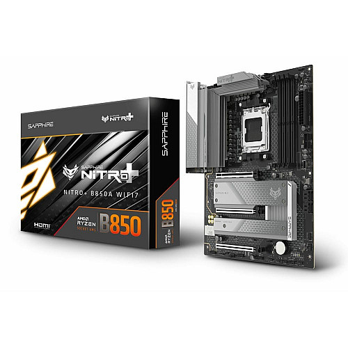 Материнская плата SAPPHIRE NITRO+ B850A WIFI7 sAM5 B850 4xDDR5 M.2 HDMI DP Wi-Fi BT ATX